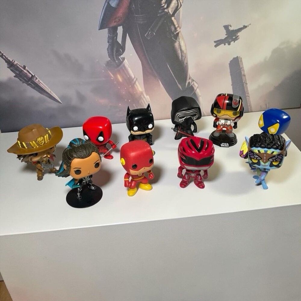 Funko Pop Figure Lot Marvel DC Star Wars Overwatch Avatar Deadpool Batman Flash